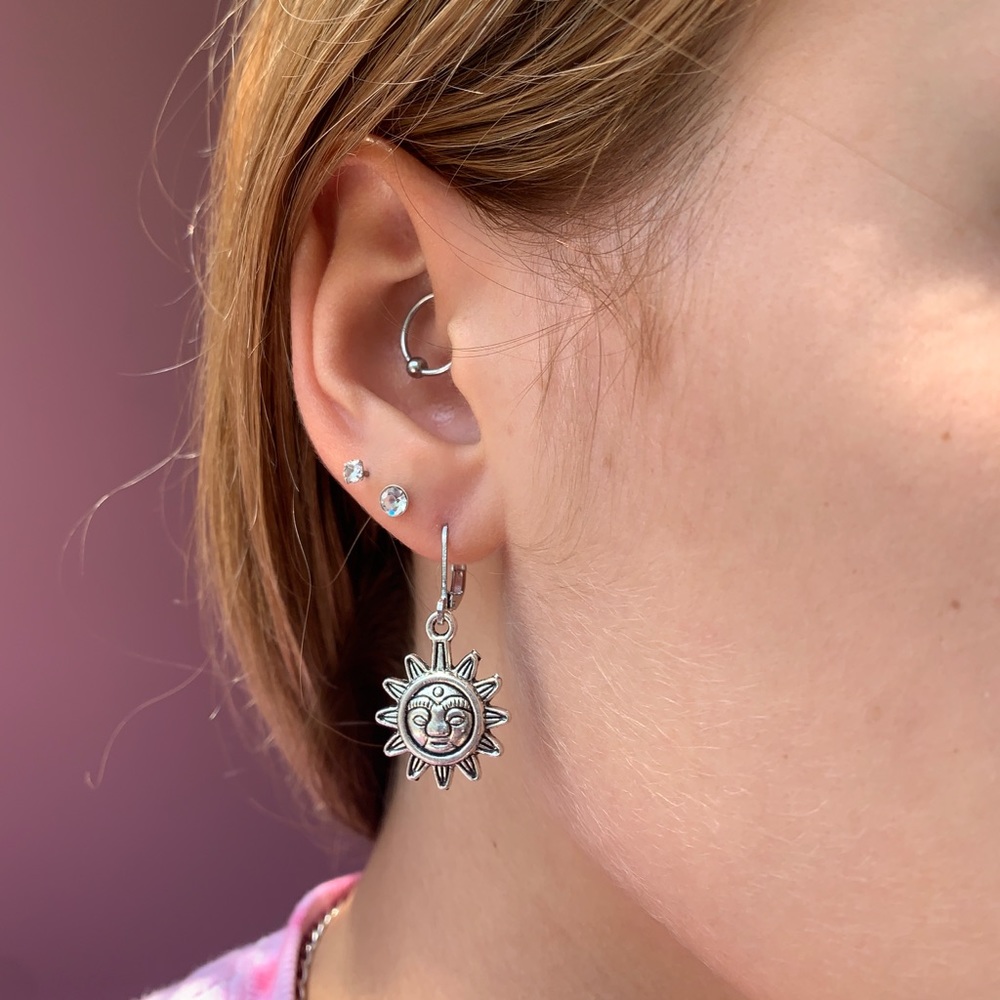 sun hoop earrings